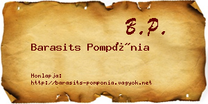 Barasits Pompónia névjegykártya